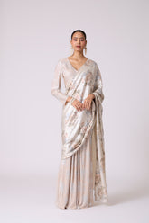 Annika Saree - Ivory & Silver